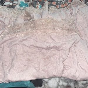 Cute pink laced tank top